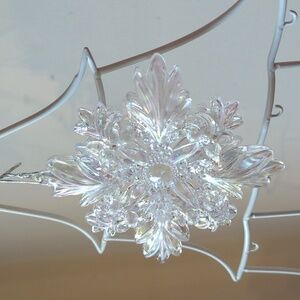 Iridescent Opalescent Plastic Snawflake Ornament